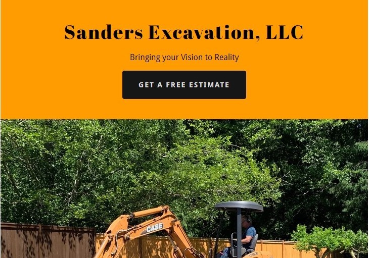 Sanders Excavation website snip